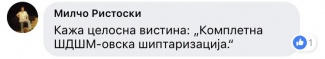 "Комплетна шиптаризација."Говор на омраза поради етничка и политичка припадност на Фејсбук статус на Миленко Неделковски.